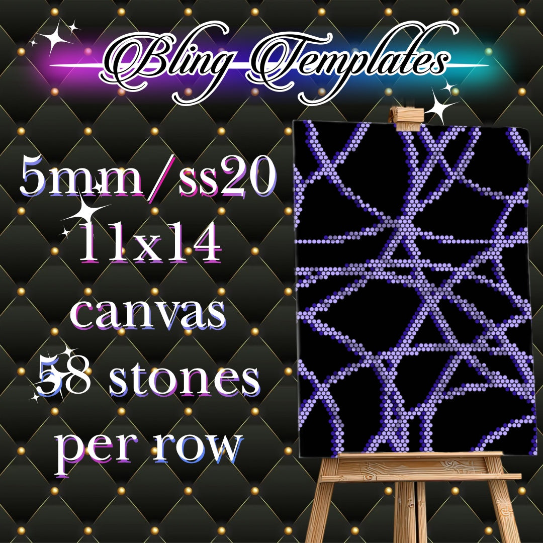 #762 Rings Bling Canvas Template - 5mm/58 stones per row