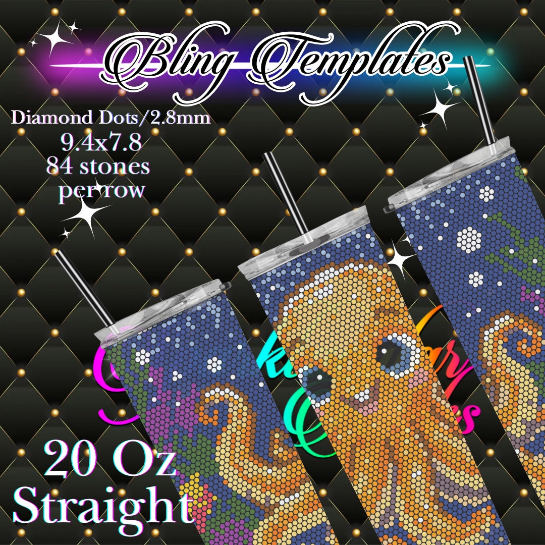 #791 O is for Octopus Bling Tumbler Template - 2.8mm/89 stones per row