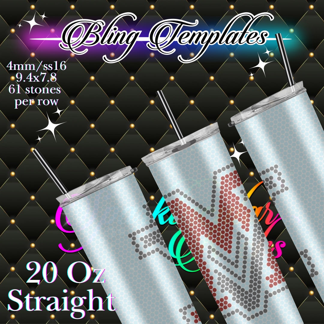 #748 Wildcats  Bling Tumbler Template - 4mm/61 stones per row