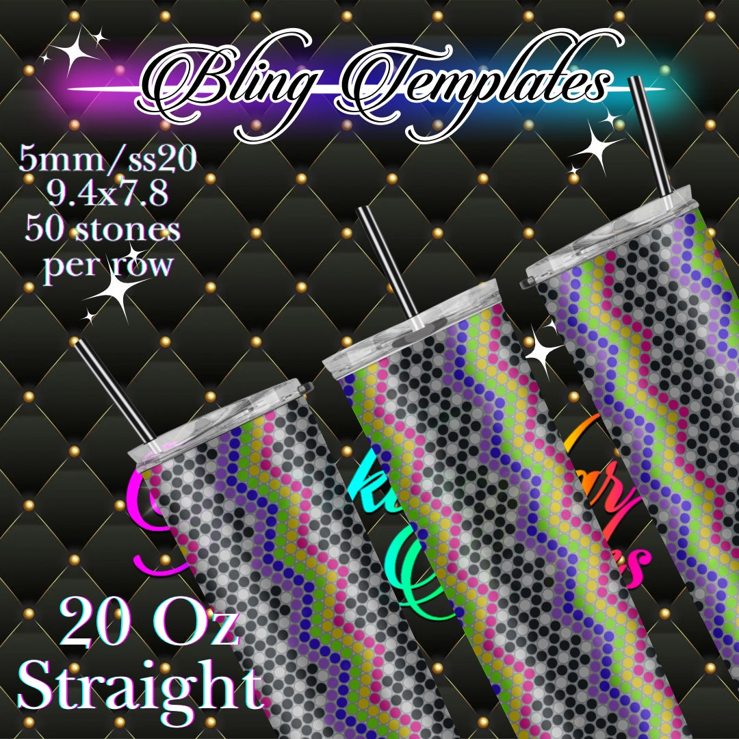 #336 Bling Tumbler Template - 5mm/50 stones per row
