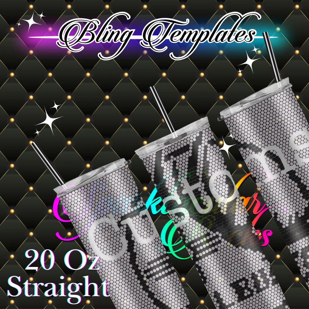 CUSTOM Bling Tumbler Template - 3mm/74 stones per row