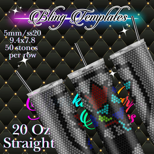 CUSTOM Bling Tumbler Template - 5mm/50 stones per row